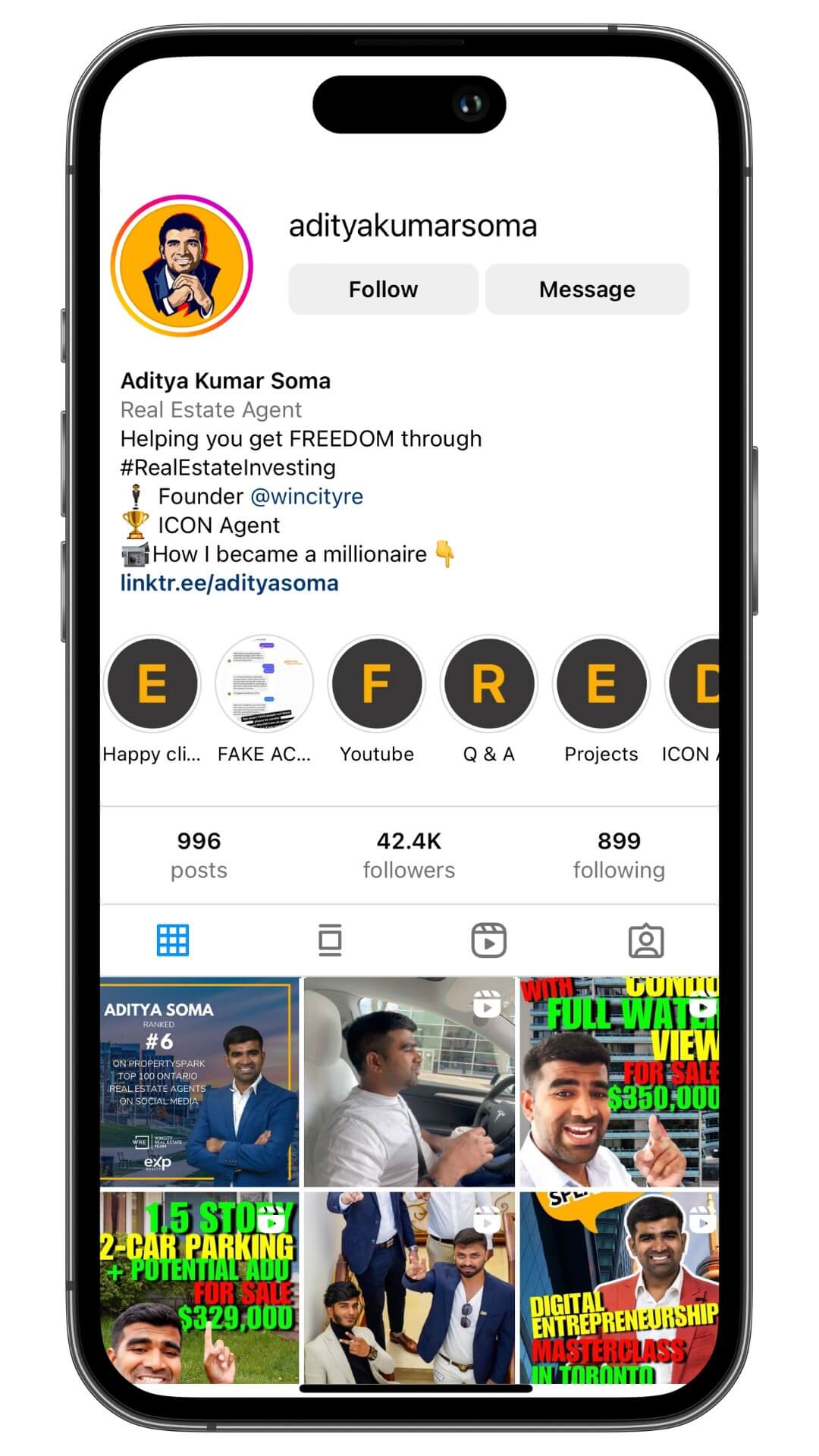 Aditya Soma Instagram Screen